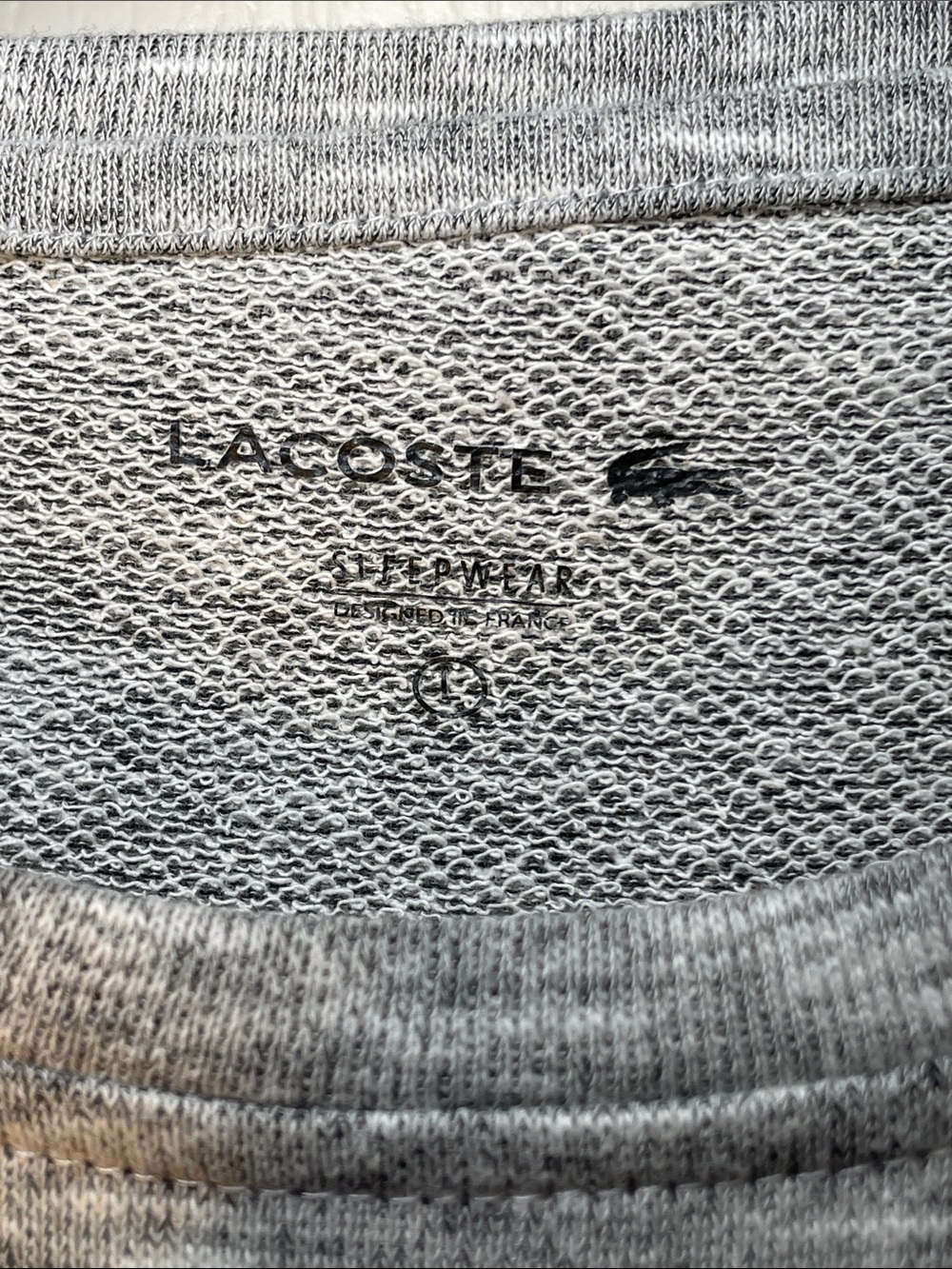 Lacoste Lacoste Women’s Heather Grey Lounge/Sleepwear Sweatshirt sz L - Picture 4 of 6